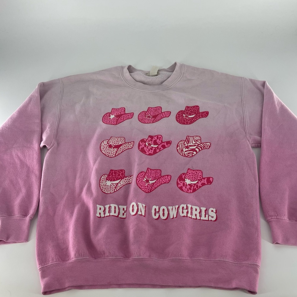 Altar’d State Pink Cowboys Tie Dye Crewneck Sweatshirt